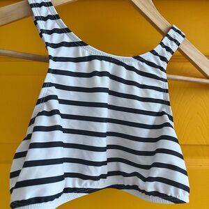 Mimi Hammer Navy and White Striped Crop Top